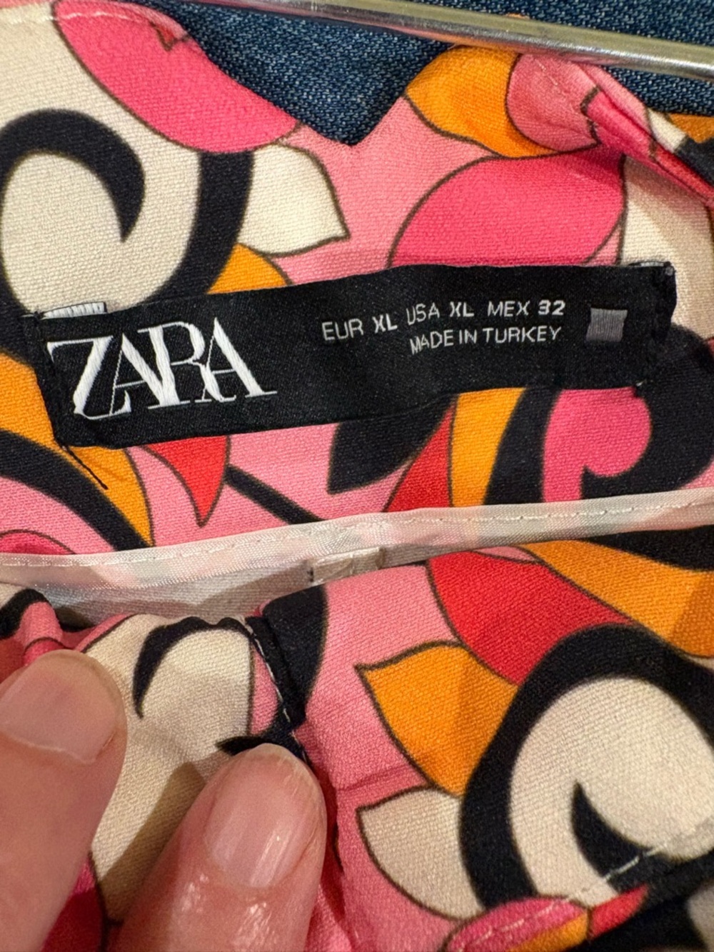 Zara paisley retro 70s print pants trousers sz XL pink - Picture 6 of 8